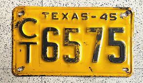 1945 TEXAS license plate – ORIGINAL EXCELLENT RUGGED antique ...