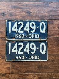 License Plate Pair Ohio 1963, Vintage License Plates ...