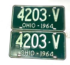 Ohio Original Vintage License Plate Pair-vintage License ...