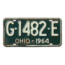 1964 Ohio License Plate #G1482E | Vintage And Antique Plates