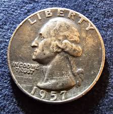 1957 Rare Vintage Look Silver Quarter. No Mint Mark. Free ...