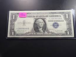 Sold at Auction: 1957-B BLUE SEAL $1 SILVER CERTIFICATE STAR NOTE **CRISP PAPER**