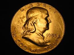 1953-D 90% Silver Franklin Head Half Dollar BU SOME VERY ...