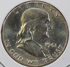 1961 Franklin Half Dollar, Uncirculated Coin GEM BU Details ...