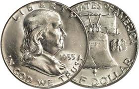 1955-P Franklin Silver Half Dollar Brilliant Uncirculated ...