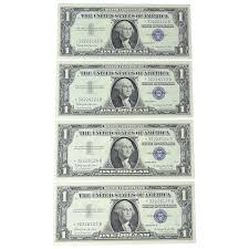 Set of 4 1957 B Silver Certificate Paper Banknote Dollar ...