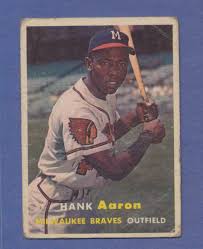 1957 Topps Hank Aaron #20 HOF Milwaukee Braves GD/VG ...