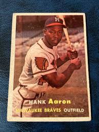 HANK AARON 1957 Topps BASEBALL #20 VINTAGE MLB Card ...