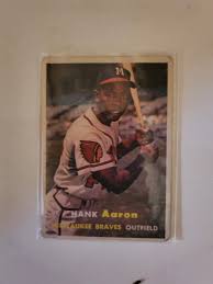1957 Topps Hank Aaron #20 Milwaukee Braves - Baseball ...