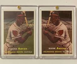 1957 Hank Aaron Error And Corrected Rp Baseball Cards