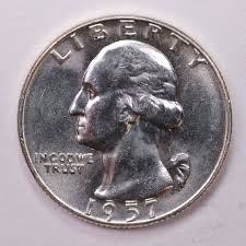 1957-D Washington Silver Quarter, Affordable Uncirculated ...