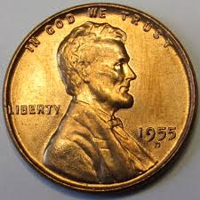1957 D Lincoln Wheat Cent - antique Denver mintmark American wheat penny coin