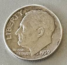 1959 D Silver Roosevelt Dime, 90 Percent Silver - Etsy