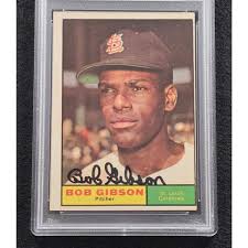 Rare 1961 BOB GIBSON Signed Topps Baseball Card-HOF-ST ...