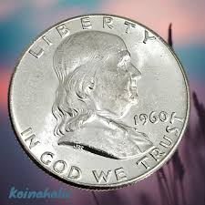 1960 P Franklin Half Dollar 90% Silver, Brilliant ...
