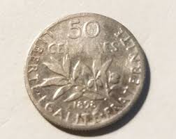50 Centimes 1898- Type Sower, Vz, France, Silver - Etsy