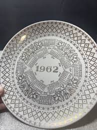 1962 Ivory & Gold Calendar Plate | eBay
