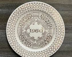 Vintage Calendar China Plate From 1960/kitsch Mid Century ...