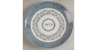 Currier and Ives Blue "1973" Calendar Plate by Royal (USA ...