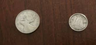 1943, CANADA SILVER QUARTER & 1947, CANADA SILVER DIME ...