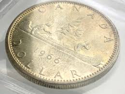 1966 Canada One 1 Dollar Large Beads ICCS Graded MS-65 ...