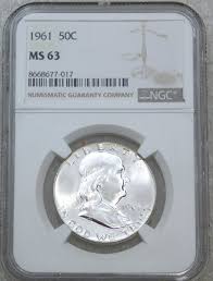1961 Franklin Half Dollar NGC MS63 95% FBL Frosty Just Graded New Holder #J125E | eBay