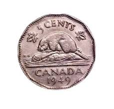 1949 CANADA - 5 Cents Coin - Vintage High Grade CIRC ...