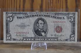 Star Note 1953 Red Seal 5 Dollar US Note 1953* Star Note Fr ...