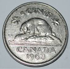 Canada 1963 5 Cents Elizabeth II Canadian Nickel Five Cent ...