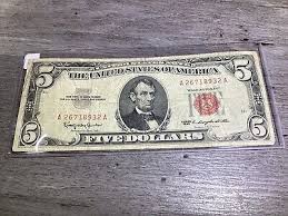 1963 Red Seal $5 Dollar U.S. Banknote Currency 8932 A | eBay