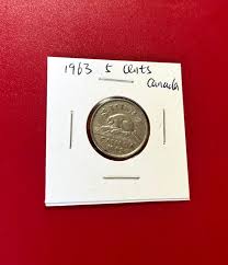 1963 5 Five Cents Queen Elizabeth II Canadian Coin - Nice ...