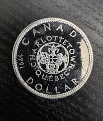 1964 Canadian Silver Dollar Coin 80% 1 - 1864 Confederation ...
