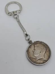 Vintage 1964 U.S. Silver Kennedy Half Dollar Coin Keychain ...