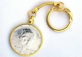 1964 KENNEDY HALF DOLLAR KEYCHAIN OLD NEW STOCK STORED FOR ...