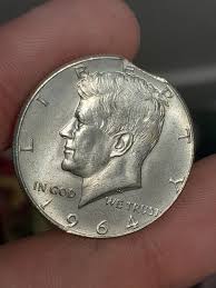 1964 Kennedy Half Dollar Clipped Planchet Mint Error BU