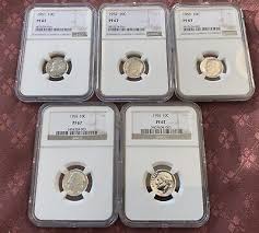 COLLECTION OF 5 ROOSEVELT DIMES - NGC MS 67 - 1951/1952/1953 ...