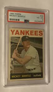 1964 Topps Baseball Mickey Mantle New York Yankees Card #50 ...