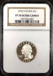 1996 S Silver Proof Washington Quarter certified PF 70 Ultra Cameo by NGC! | eBay
