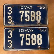 1965 Iowa License Plate Pair # 33 7588 Fayette County | eBay
