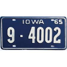 1965 Iowa License Plate #4002 | Real Old License Plates