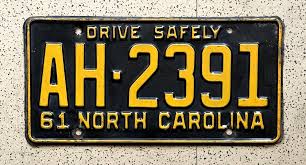 1961 NORTH CAROLINA license plate - SHARP ORIGINAL old ...