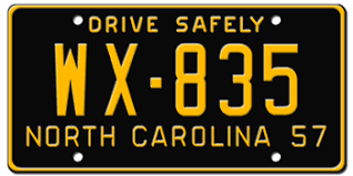 1957 NORTH CAROLINA STATE LICENSE PLATE - - LICENSEPLATES.TV