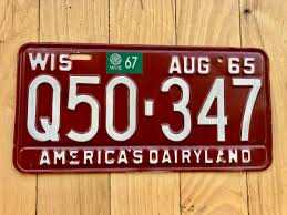 1965 Wisconsin License Plate W/ 1967 Tab – RusticPlates