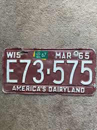 1967 Wisconsin License Plate - E73 575 - Nice | eBay