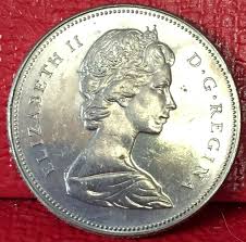 1968 CANADA GREAT BRITAIN QUEEN ELIZABETH II 50 CENTS NICKEL ...