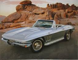 1966 Chevy Corvette Convertible calendar car print (silver, no top) | eBay