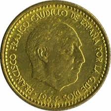 Spain 1 Peseta - Francisco Franco 1st Portrait Coin KM775 1946 - 1963 - Etsy Norway