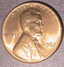 1967 Lincoln Penny No Mint Mark Rare Collectible l on rim ...