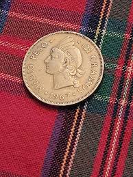 1967 Dominican Republic 1/2 Peso 12 1/2 Gramos Foreign Coin ...