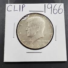 1966 P Kennedy 40% Silver Half Dollar Coin CLIP Error XF EF ...